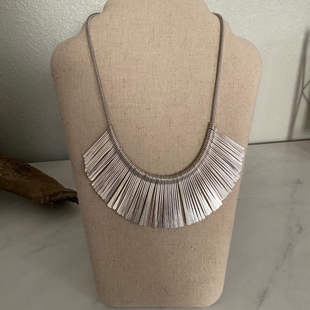 Stella & Dot Silver Fringe Necklace